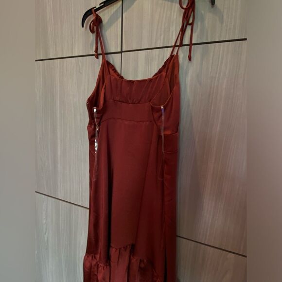 NWT Women's Nine West Strappy Midi Dress XL - Paprika Red - Picture 9 of 12